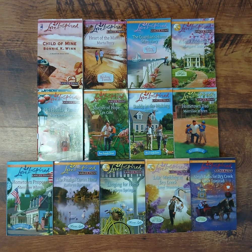 Love Inspired Larger Print Lot Of 13 Books Paperback Christian Romance Christmas